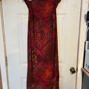 Cider Red and Orange Maxi Dress
